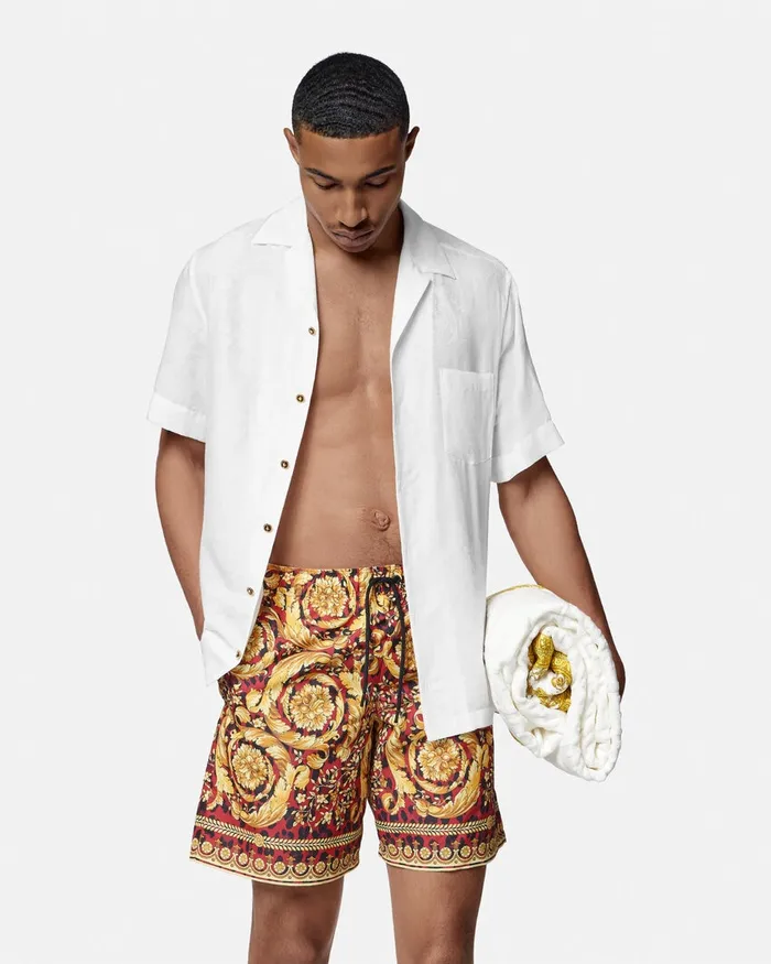 Swimwear Men Versace Wild Barocco Boardshorts Printred