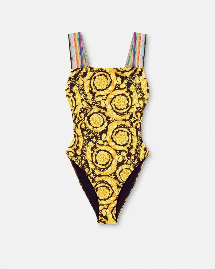 Swimwear Women Versace Pride Barocco OnePiece Swimsuit Blackprint