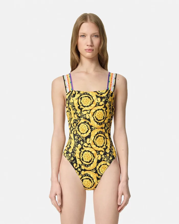 Swimwear Women Versace Pride Barocco OnePiece Swimsuit Blackprint