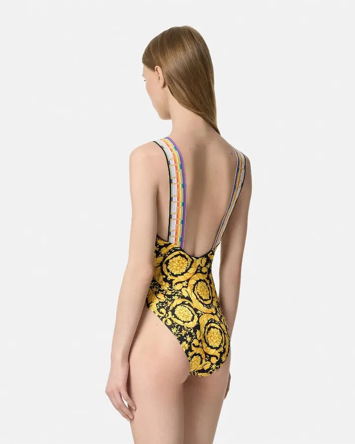 Swimwear Women Versace Pride Barocco OnePiece Swimsuit Blackprint