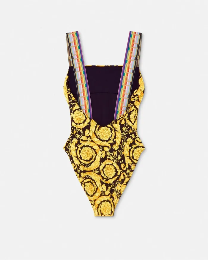 Swimwear Women Versace Pride Barocco OnePiece Swimsuit Blackprint