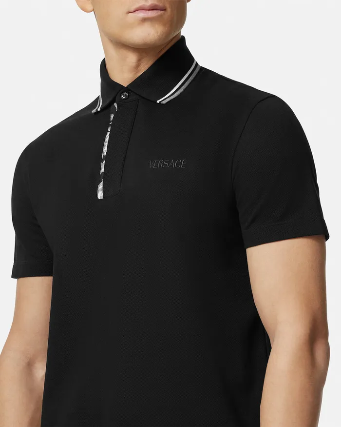 TShirts and Polos Men Versace Barocco Polo Shirt Black