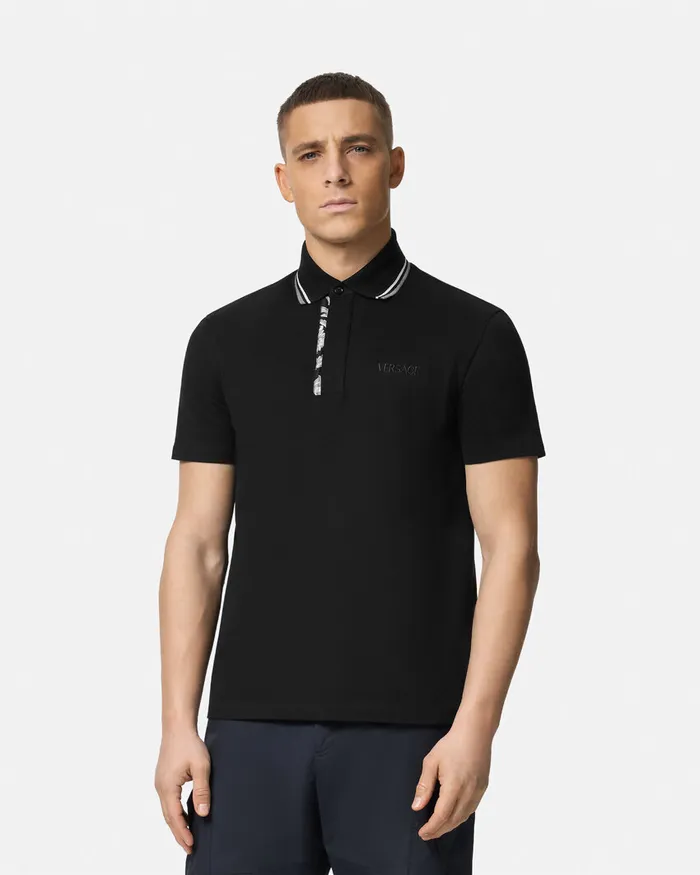 TShirts and Polos Men Versace Barocco Polo Shirt Black