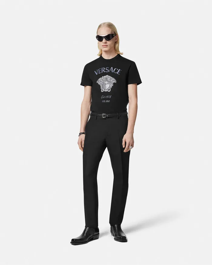 TShirts and Polos Men Versace Crystal Medusa Milano TShirt Black