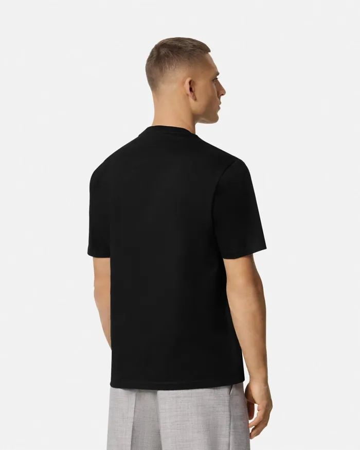 TShirts and Polos Men Versace Embroidered University Coral TShirt Black