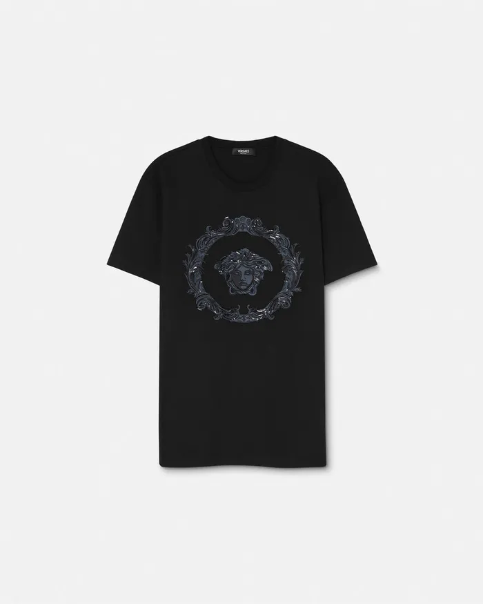 TShirts and Polos Men Versace Medusa Cartouche TShirt Black