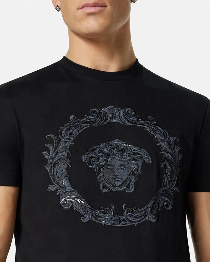 TShirts and Polos Men Versace Medusa Cartouche TShirt Black
