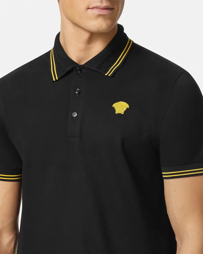 TShirts and Polos Men Versace Medusa Polo Shirt Black