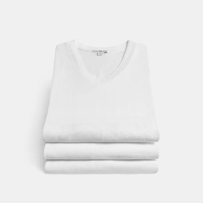 TShirts Men James Perse 3 Pack Short Sleeve V Neck Tee White