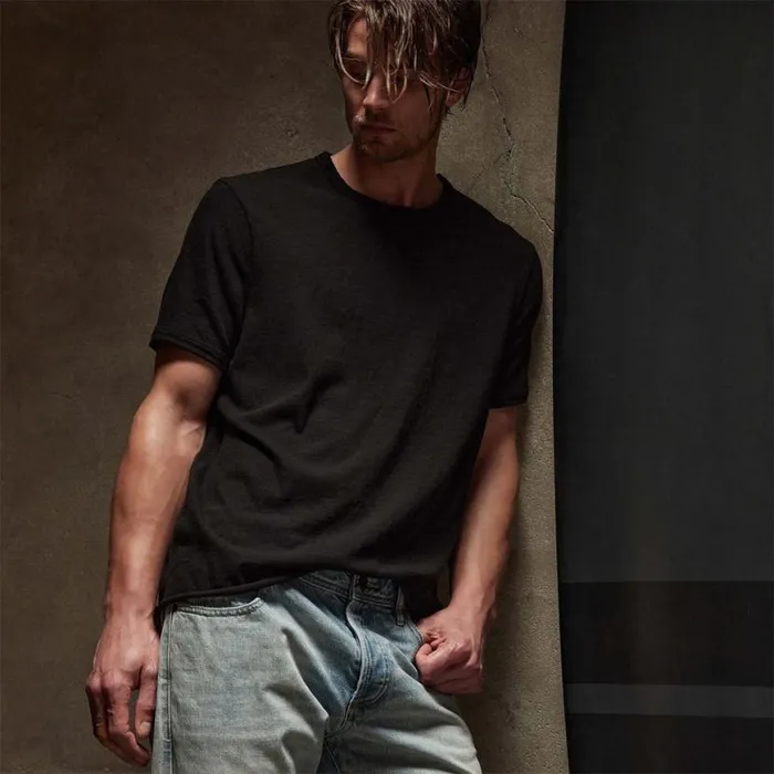 TShirts Men James Perse Slub Jersey Short Sleeve Crew Black