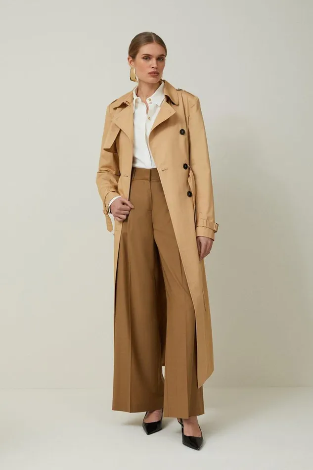 Tailored Classic Belted Trench Coat Camel Women Karen Millen Coats and Jackets