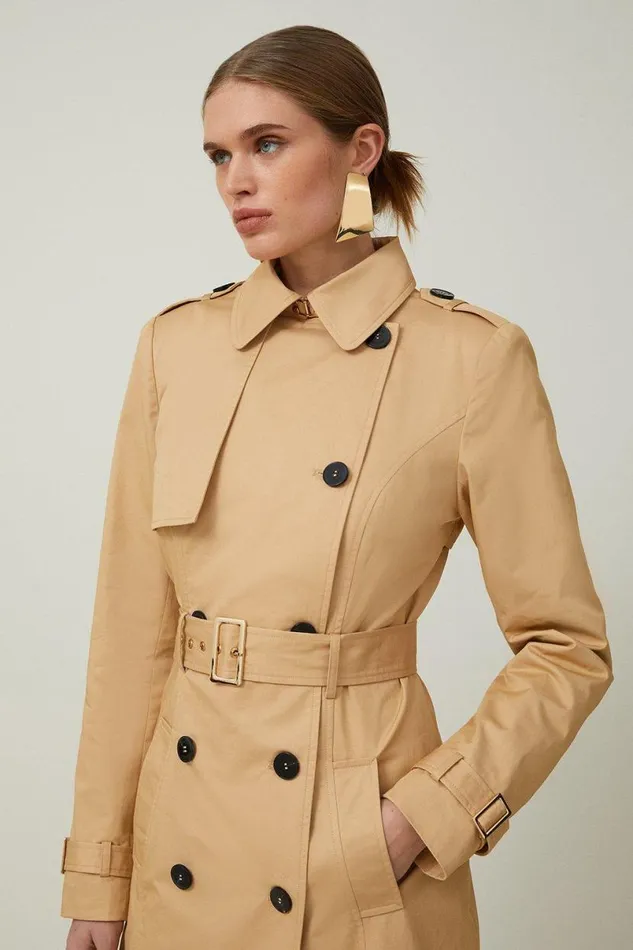 Tailored Classic Belted Trench Coat Camel Women Karen Millen Coats and Jackets
