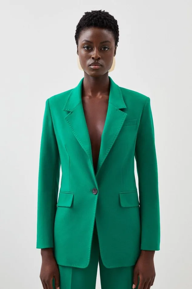 Tailored Single Breasted Pocket Detail Blazer Green Women Karen Millen Coats and Jackets Tailored Single Breasted Pocket Detail Blazer Green Women Karen Millen Coats and Jackets
