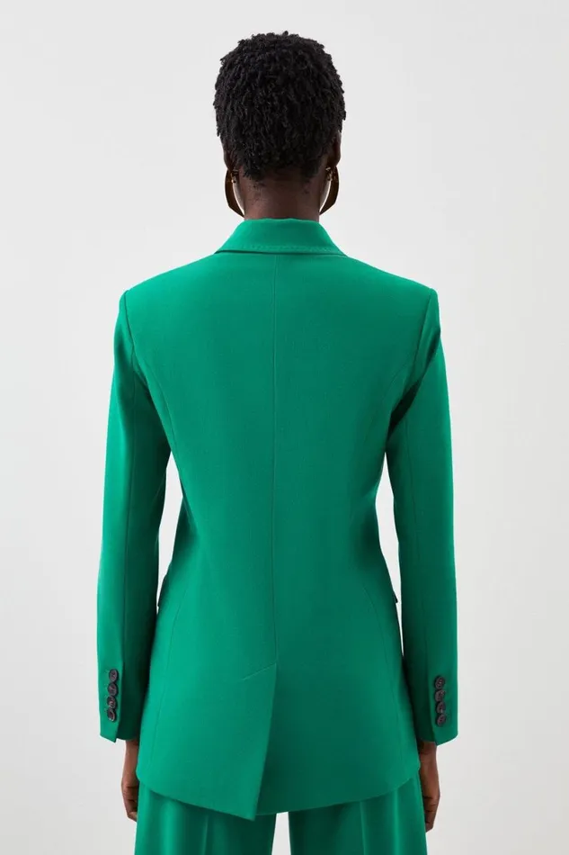 Tailored Single Breasted Pocket Detail Blazer Green Women Karen Millen Coats and Jackets
