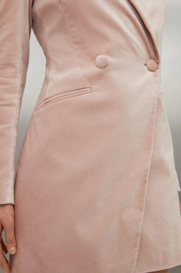 Tailored Velvet Blazer Dress Blush Women Karen Millen Dresses