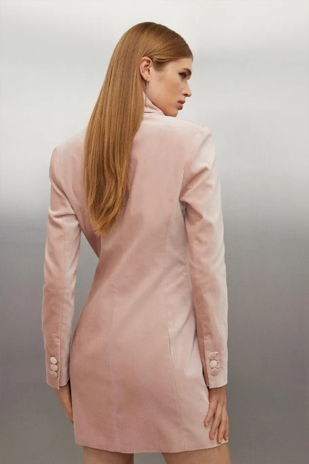 Tailored Velvet Blazer Dress Blush Women Karen Millen Dresses