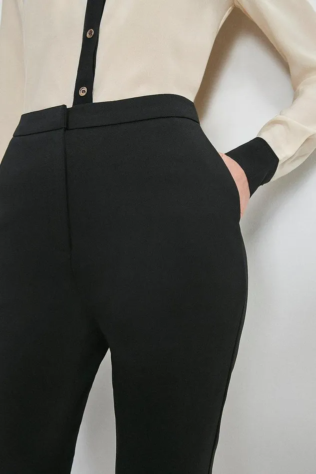 Tall Essential Techno Woven Trousers Black Women Karen Millen Trousers
