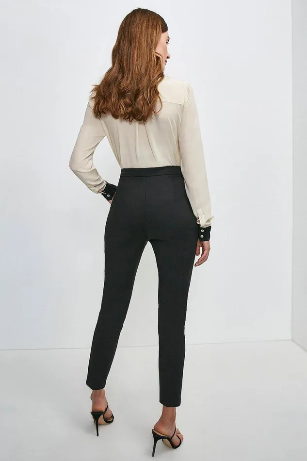 Tall Essential Techno Woven Trousers Black Women Karen Millen Trousers