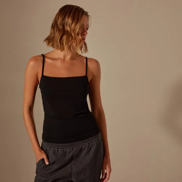 Tanks Women James Perse Lotus Rib Camisole Black