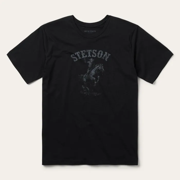Tees Men Stetson Bronco Rider Graphic Tee Black