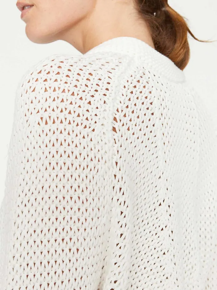 The Aria Popover Salt White Women Brochu Walker Sweaters