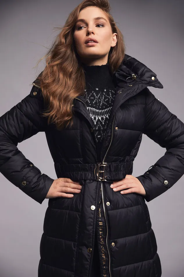 The Arosa Longline Coat Black Women Holland Cooper Coats