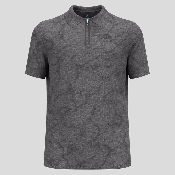 The Ascent ChillTec Polo Shirt Black Melange Men Odlo TShirts and Polos The Ascent ChillTec Polo Shirt Black Melange Men Odlo TShirts and Polos