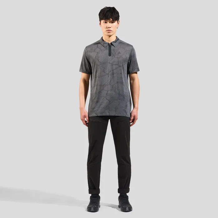 The Ascent ChillTec Polo Shirt Black Melange Men Odlo TShirts and Polos The Ascent ChillTec Polo Shirt Black Melange Men Odlo TShirts and Polos