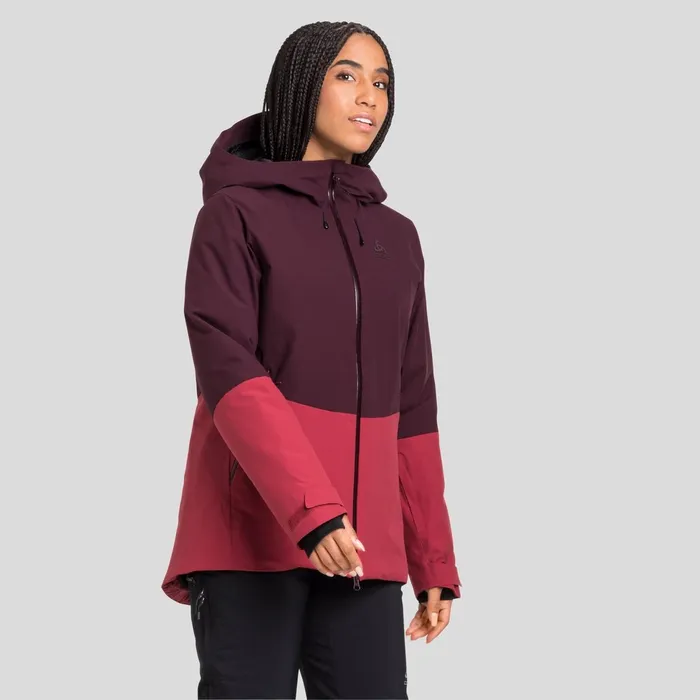 The Bluebird SThermic Ski Jacket Winetasting 8211 Deep Claret Women Odlo Jackets and Vests