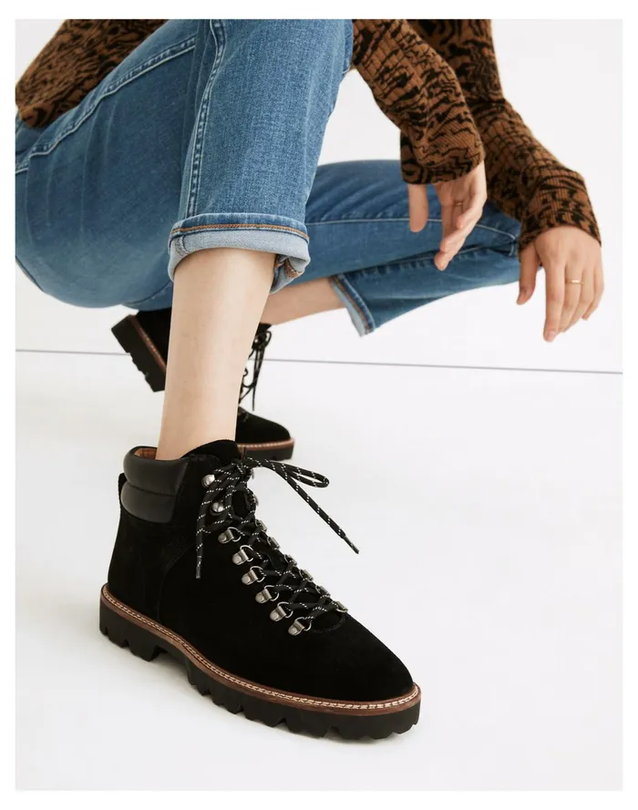 The Citywalk Lugsole Hiker Boot In Leather True Black Women Madewell Boots The Citywalk Lugsole Hiker Boot In Leather True Black Women Madewell Boots