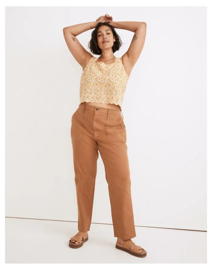 The Curvy Perfect Vintage Straight Workwear Pants Warm Hickory Women Madewell Pants