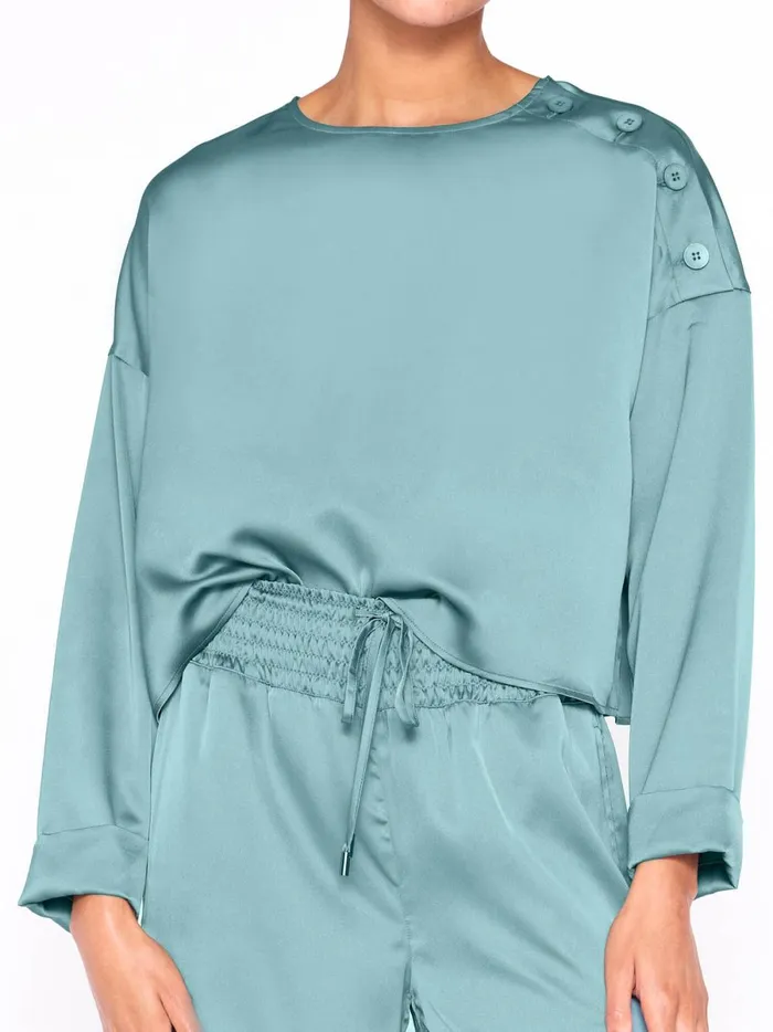 The Dallas Blouse Alpine Teal Women Brochu Walker Tops