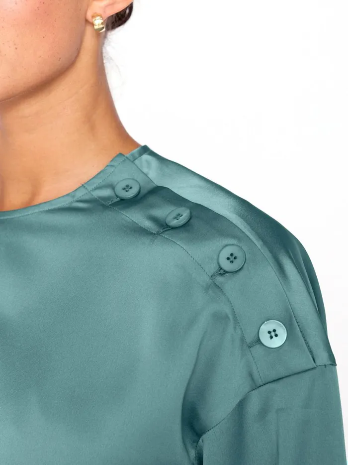The Dallas Blouse Alpine Teal Women Brochu Walker Tops
