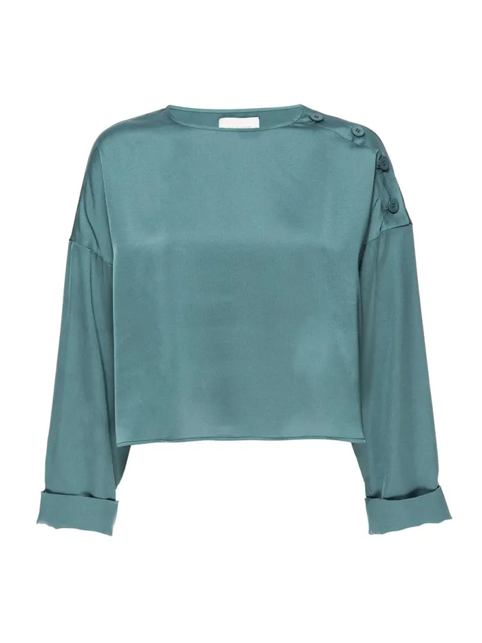 The Dallas Blouse Alpine Teal Women Brochu Walker Tops