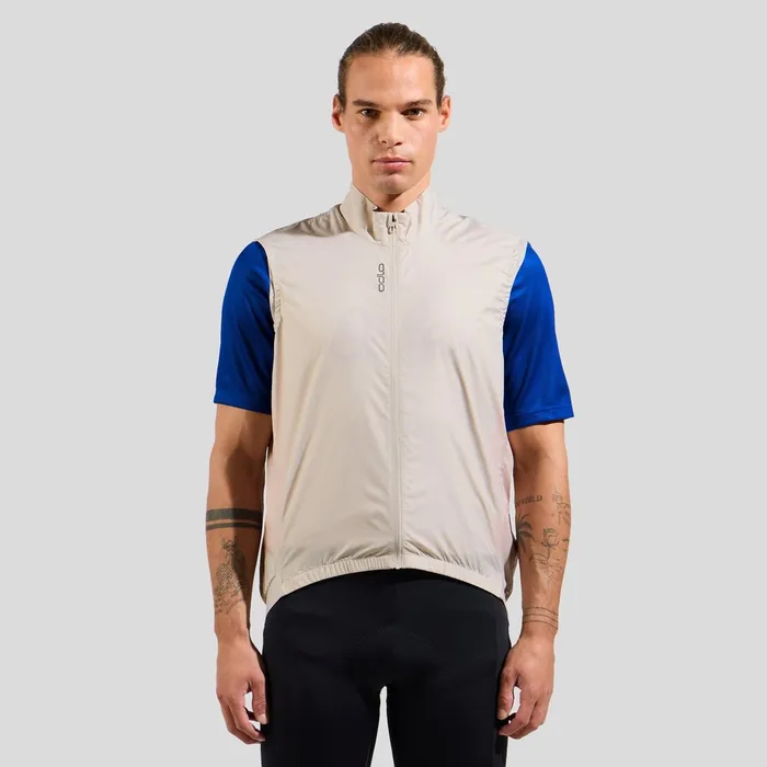 The Essentials Windproof Cycling Vest Silver Cloud Men Odlo Jackets and Vests