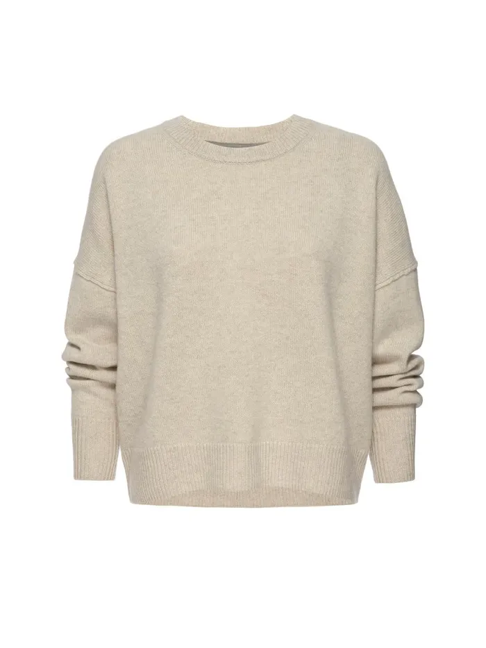 The Everyday Cashmere Bright Crew Bisque Melange Women Brochu Walker Sweaters