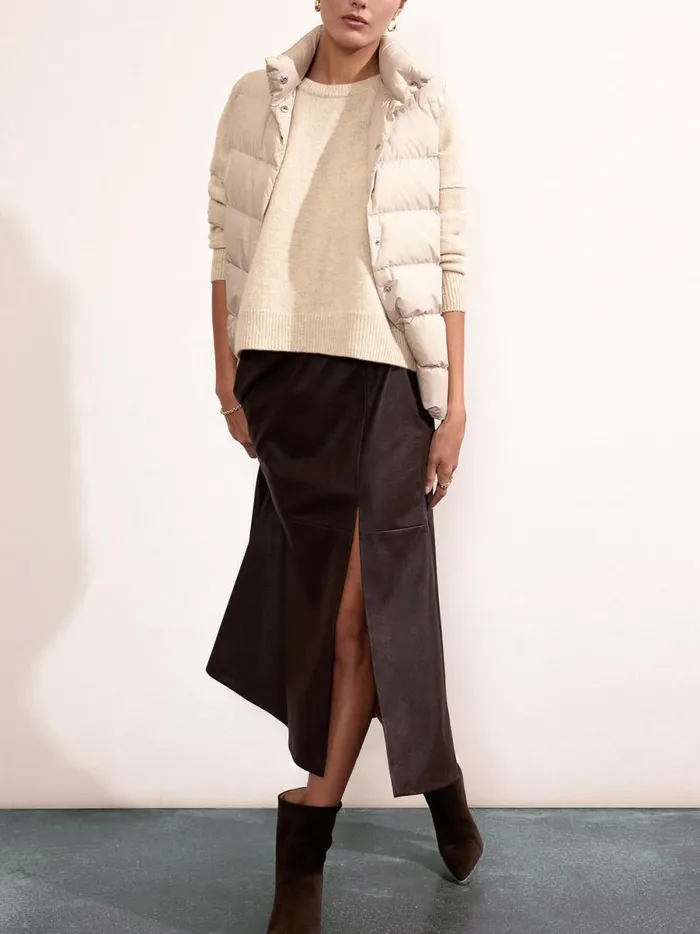 The Everyday Cashmere Bright Crew Bisque Melange Women Brochu Walker Sweaters