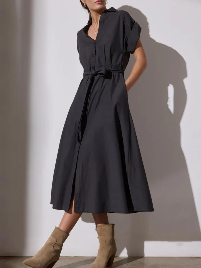 The Fia Belted Dress Washed Black Women Brochu Walker Dresses
