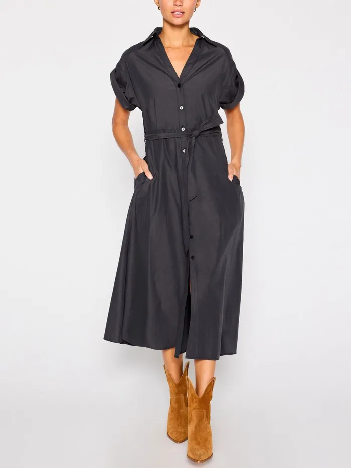 The Fia Belted Dress Washed Black Women Brochu Walker Dresses
