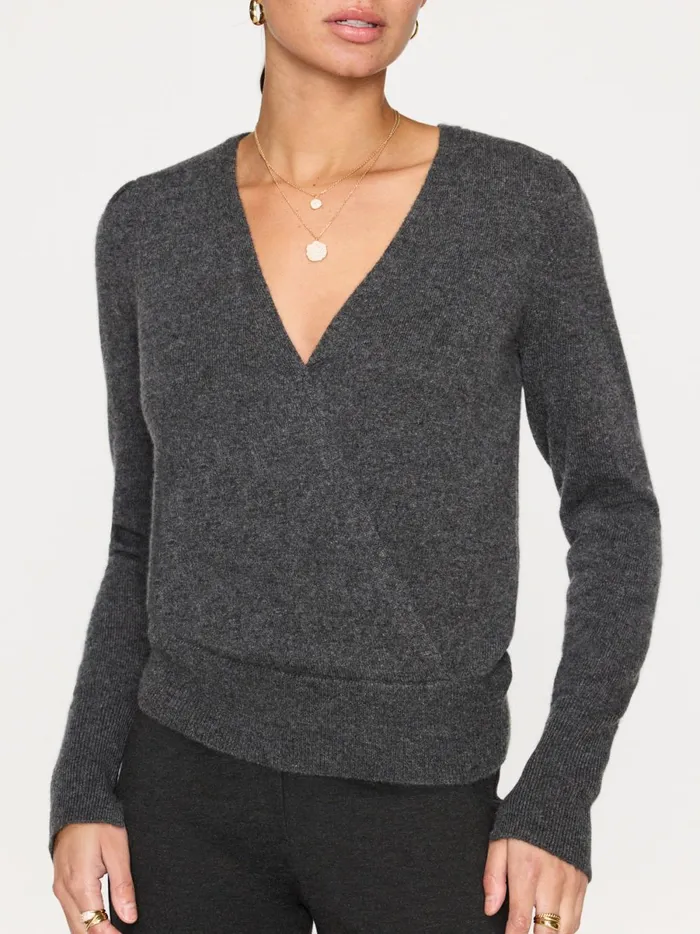 The Finn Wrap Flannel Mlange Women Brochu Walker Sweaters