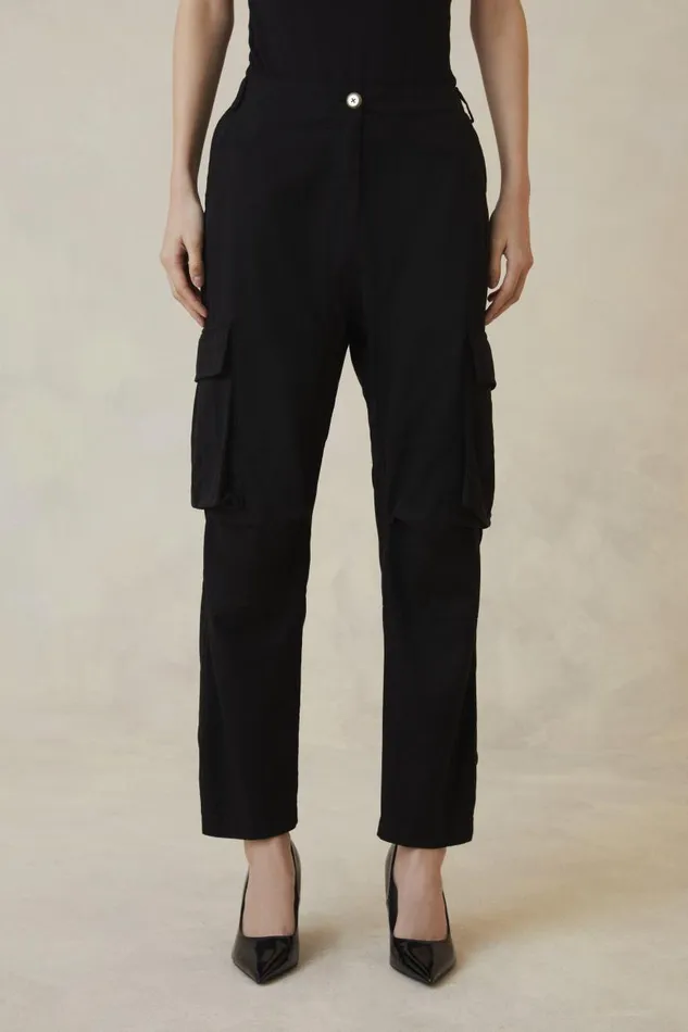 The Founder Cargo Trousers Black Women Karen Millen Trousers