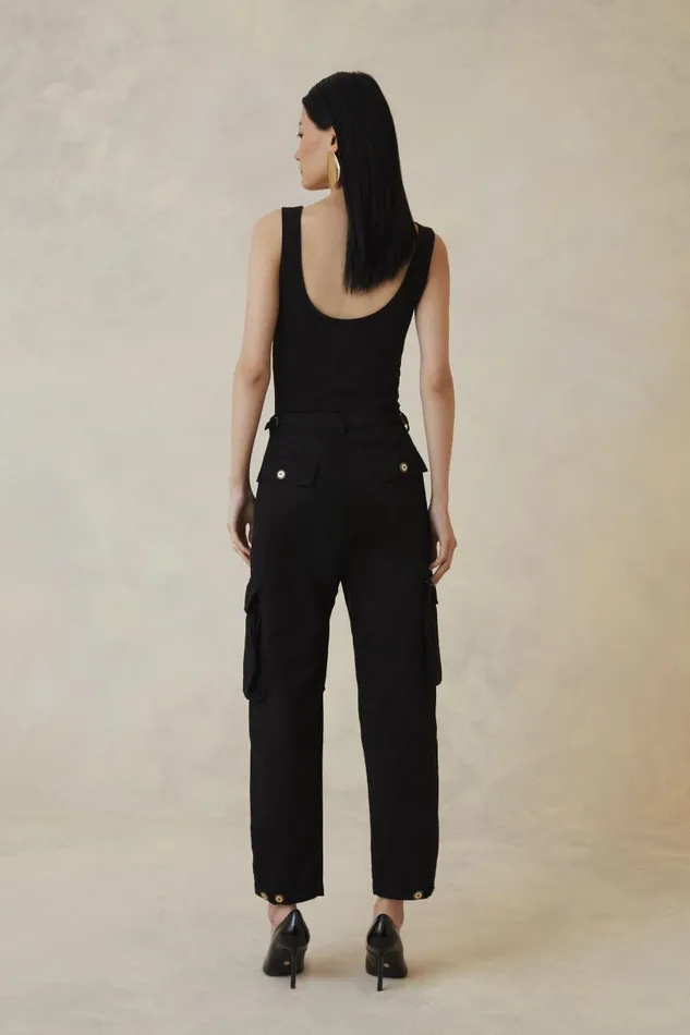 The Founder Cargo Trousers Black Women Karen Millen Trousers