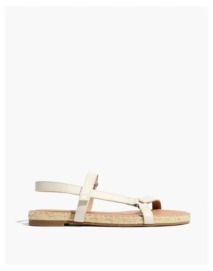 The Hallie Espadrille Sandal In Leather Pale Oyster Women Madewell Sandals The Hallie Espadrille Sandal In Leather Pale Oyster Women Madewell Sandals
