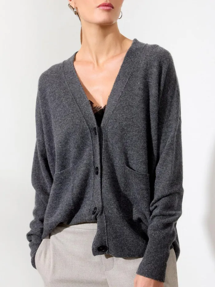 The Lace Looker Cardigan Dark Charcoal With Black Underlayer Women Brochu Walker Cardigans The Lace Looker Cardigan Dark Charcoal With Black Underlayer Women Brochu Walker Cardigans
