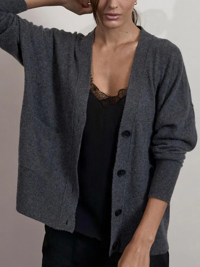 The Lace Looker Cardigan Dark Charcoal With Black Underlayer Women Brochu Walker Cardigans