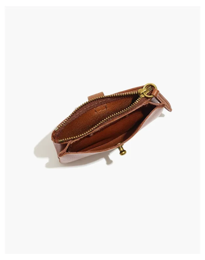 The Leather Accordion Wallet English Saddle Women Madewell Pouches and Wallets