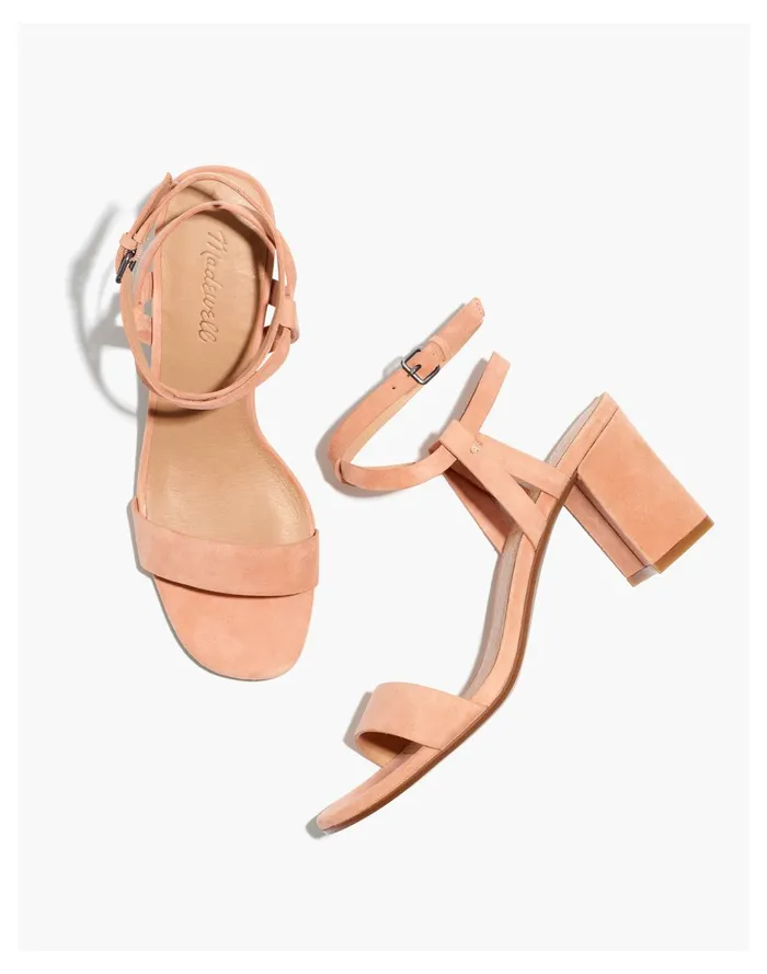 The Loli Ankle Strap Sandal In Suede Ground Clay Women Madewell Sandals
