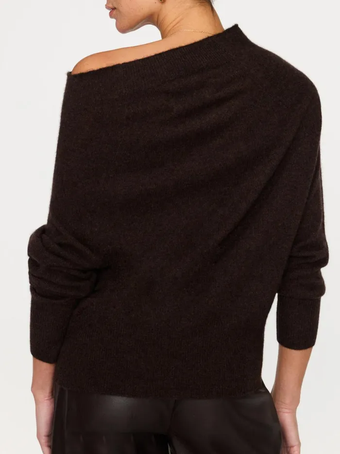 The Lori Off Shoulder Carob Mlange Women Brochu Walker 100 Cashmere
