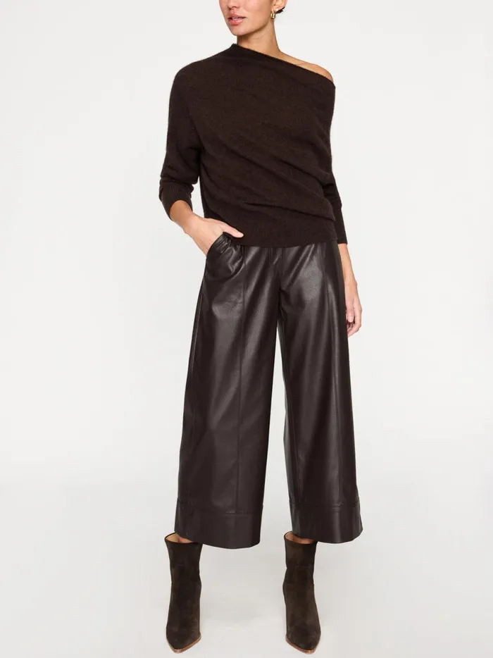 The Lori Off Shoulder Carob Mlange Women Brochu Walker 100 Cashmere