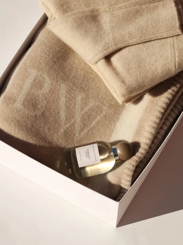 The Luxe Gift Box Bisque Mlange Combo Women Brochu Walker Morning Light Fragrance and Candle